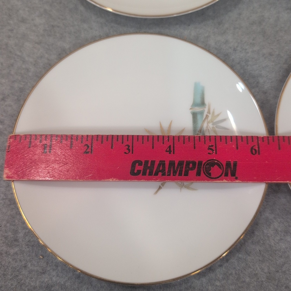Noritake Oriental 6341 Bamboo Salad Plates and Saucers Set of 8 Japan Fine China - Picture 6 of 7